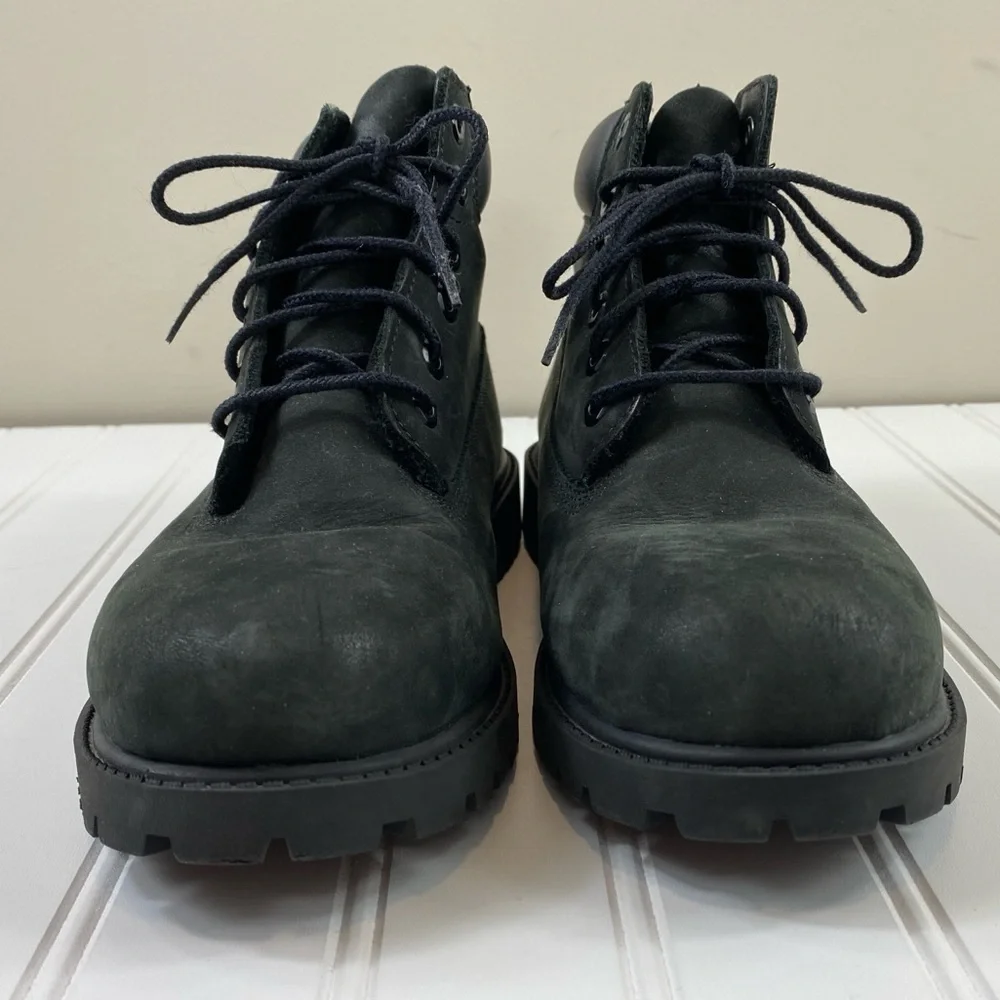 Timberland Boys Black Premium Water‎ Resistant Leather Suede Boots Sz 3